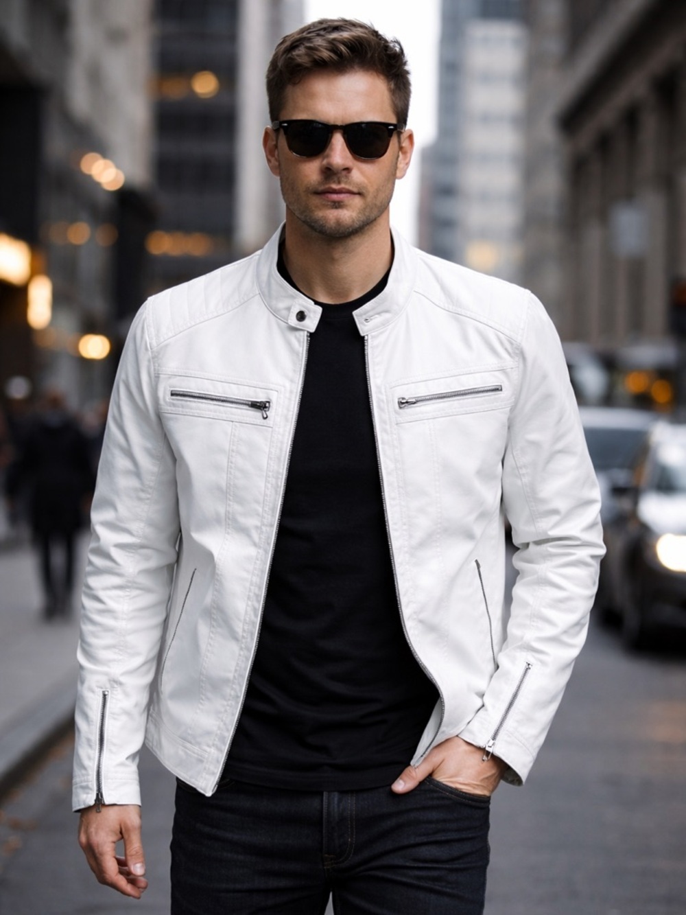 Wilsons Moto Jacket Mens XXL Cream BNWT